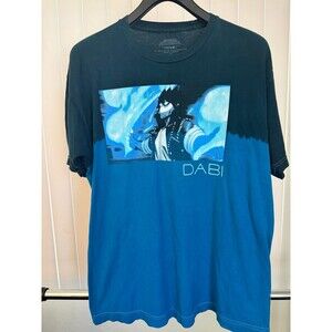 Men’s My Hero Academia “DABI “Black Blue Flame Anime T-Shirt Size Large